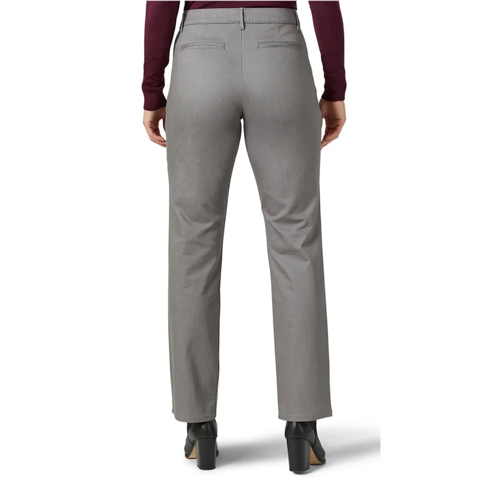 NWT Lee Relaxed Fit Straight-Leg Twill Pants High-Rise Tan Size 18 - Picture 3 of 3